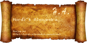 Horák Alexandra névjegykártya